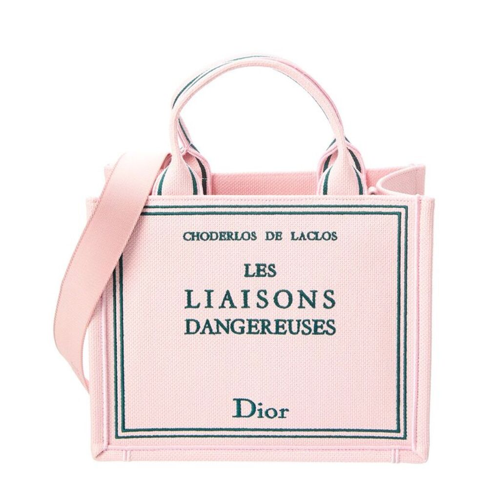 Dior Book Small Canvas Tote, Pink